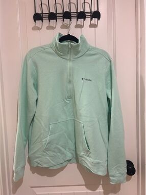 Columbia Sportswear Company Light Green Quarter-Zip Pullover Sweatshirt, Size L